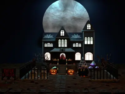 Haunted Halloween House 3D model