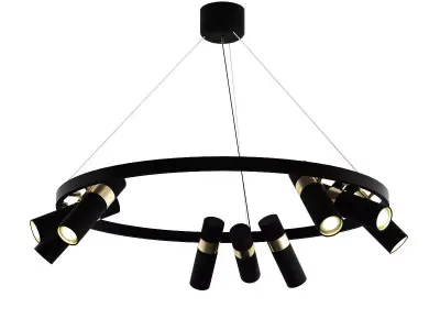SPOOR chandelier with four lights hanging from it 3D model