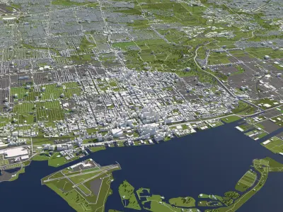 Toronto Canada 50x50km 3D City Map 3D model