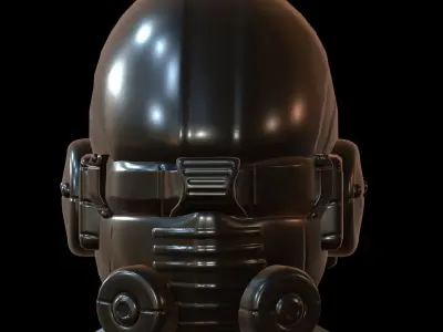 Gas mask helmet 3d model scifi Low-poly  Low-poly 3D model 218