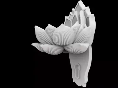 Lotus Flower Candle Sconce 3D Print Model 3D print model