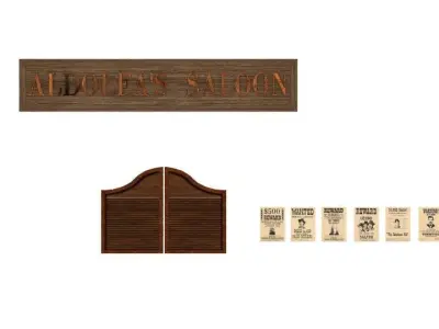 Saloon Doors Low-poly 3D model