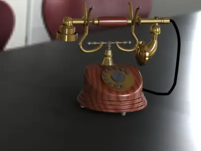 Old telephone Free 3D model