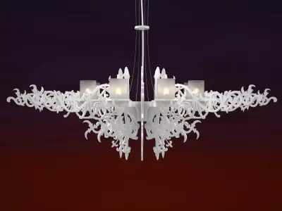 Mansion snowflake chandelier 3D model