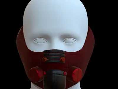 Gas mask helmet 3d model scifi Low-poly  Low-poly 3D model