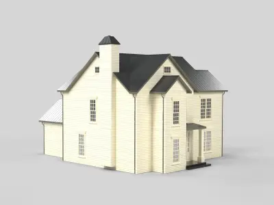 Cottage House Design 02T5 Low-poly 3D model