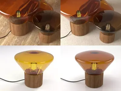 Muffins four different colored lamps 3D model