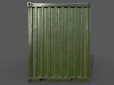 Green Shipping Container PBR Low-Poly 3D Game Ready Model Low-poly 3D model