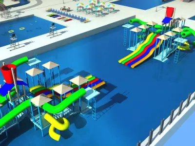 Water Park Amusement 3D model