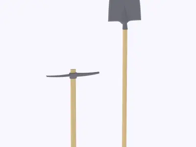 Set of 2 handheld gardening tools - Shovel and pickaxe  3D print model