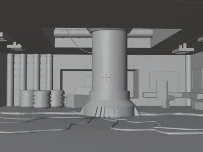 Sci-fi laboratory room environment model Low-poly 3D model