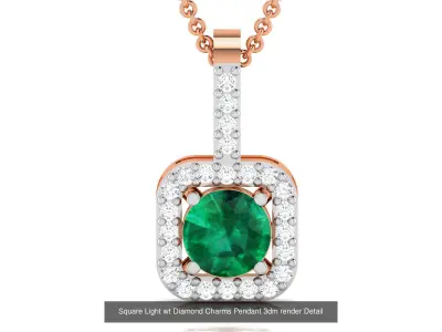 9 Light wt Diamond Charms Pendant 3dm render Detail  3D Model Pack