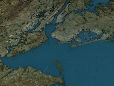 New York - Topography Terrain Low-poly 3D model