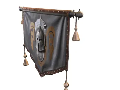 Spartan Honor Banner  Ancient Warrior  Low-poly 3D model