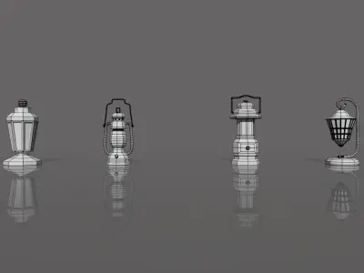 cartoon Street Light Pack Free low-poly 3D model