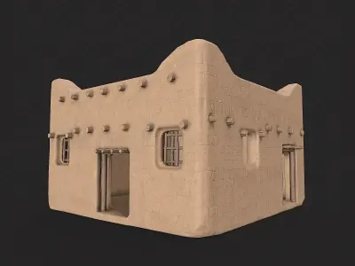 Egypt Desert Old Clay House Collection  Low-poly 3D model