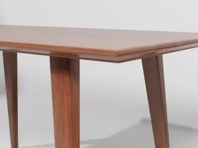 Dark Wooden Dining Table 3D model