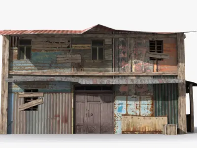 Slum x1 Low-poly 3D model