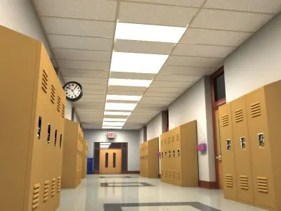 School Hallway 3D model