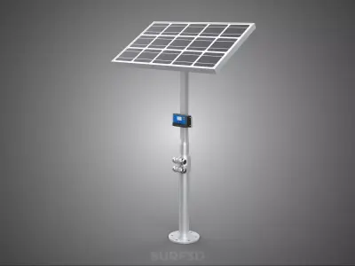 MOUNTED POLE STAND SOLAR CELL PANEL CONTROLLER CHARGE REGULATOR 3D model