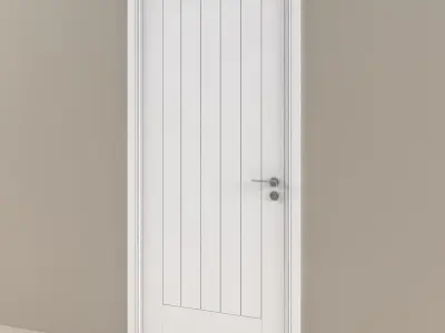 Jeld-Wen Internal White Moulded Newark Woodgrain Door 3D model