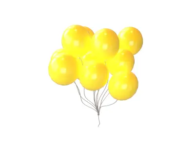 Bunch of Balloons v1 006 Low-poly 3D model