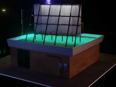 building with roof Free low-poly 3D model