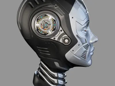 Female Robot Head  3D model