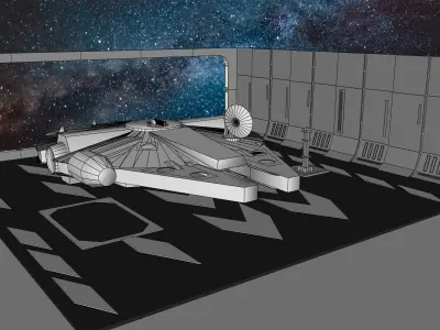 STAR WARS DEATH STAR HANGAR BAY 327  for personal use only 3D print model