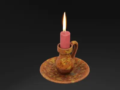 Creepy Candle Low-poly 3D model
