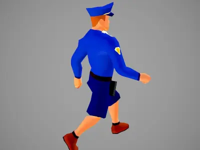 Stylized Policeman - Hyper Casual Game  Low-poly 3D model