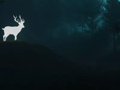deer in the forest PBR 3D model