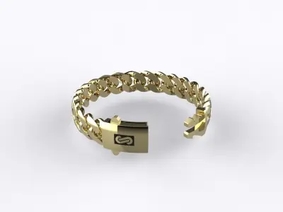 Monaco Hollow Cuban Link Bracelet 12mm 3D print model