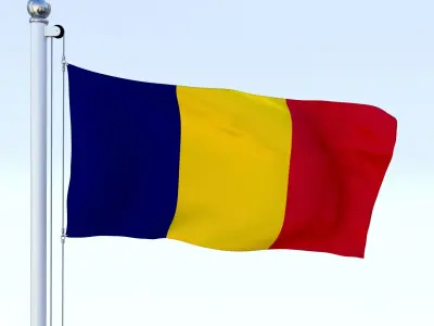 Animated Chad Flag Low-poly 3D model