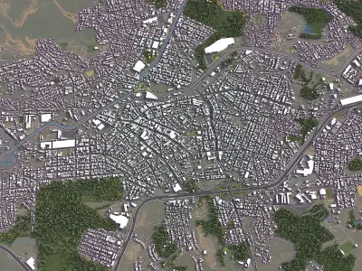 Betim - 3D City Model Low-poly 3D model