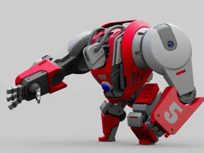 BATTLE GORILLA BOT  RIGGED 3D model