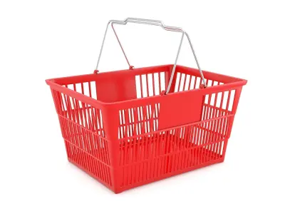 Supermarket Hand Baskets with Chrome Handles 3D model