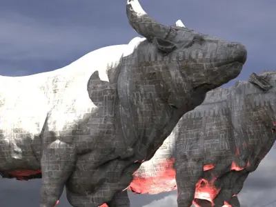 Bull sculpture  2 designs 3D model