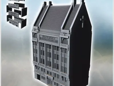 Nationale Levensverzekering Bank Rotterdam Netherland - Modern W 3D print model