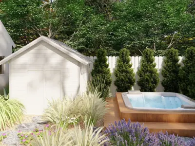 3D Exterior Scene 3D model design garden and landscape 3D model 33