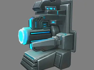 Wall Fortress - Machine Gun Type 03 3D model