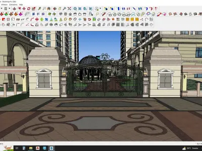 Apartment building in classical style sketchup exterior 3D model