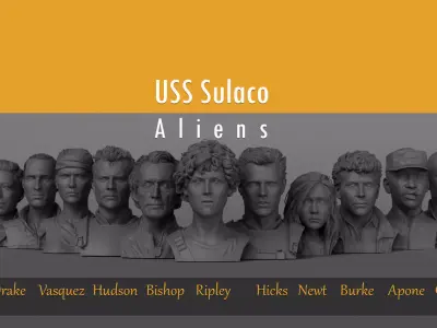 Aliens Cast - USS Sulaco colonial marines crew - Aliens 3D Model Pack