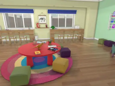 Kids classroom Low-poly 3D model