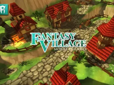 Fantasy Village Low-poly 3D model