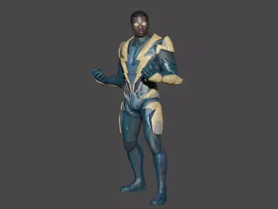 Black Lightning Low-poly 3D model
