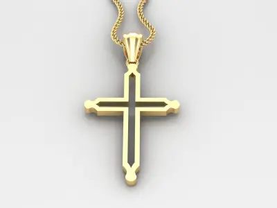 High Cross Pendant Light Gold 18K 4CP059 3D print model