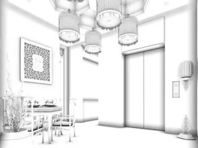 Business Restaurant - Coffee - Banquet  124 3D model
