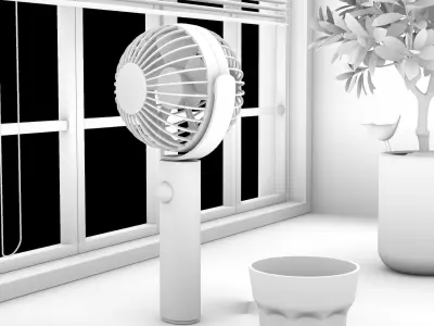 Hand-held electric fan Free 3D model