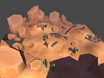Fantasy Desert Low-poly 3D model
